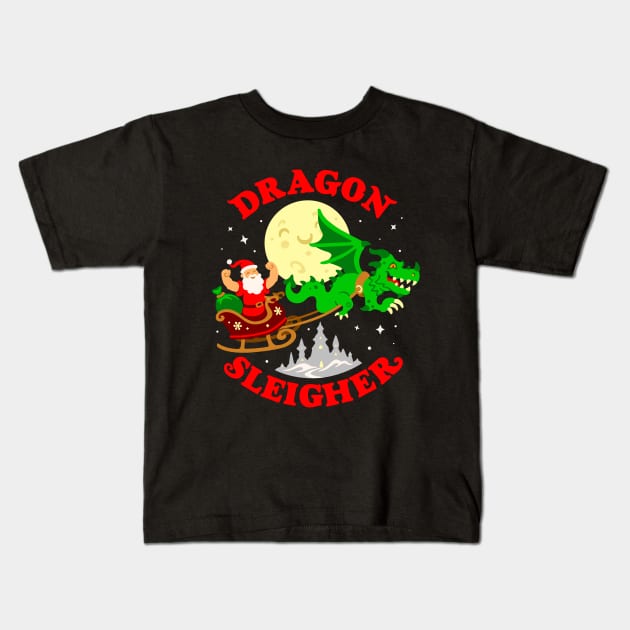 Dragon Sleigher Kids T-Shirt by dreambeast.co